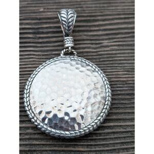 John Hardy JAI Sterling Silve Palu Sterling Silver Hammered Reversible Pendant